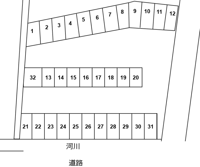 祝谷駐車場の駐車配置図