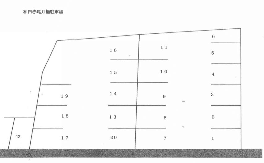 和田赤尾駐車場の駐車配置図