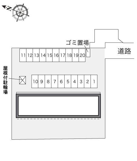 レーヴ新田(28513)の駐車配置図