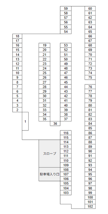 大幸東 自走式駐車場の駐車配置図