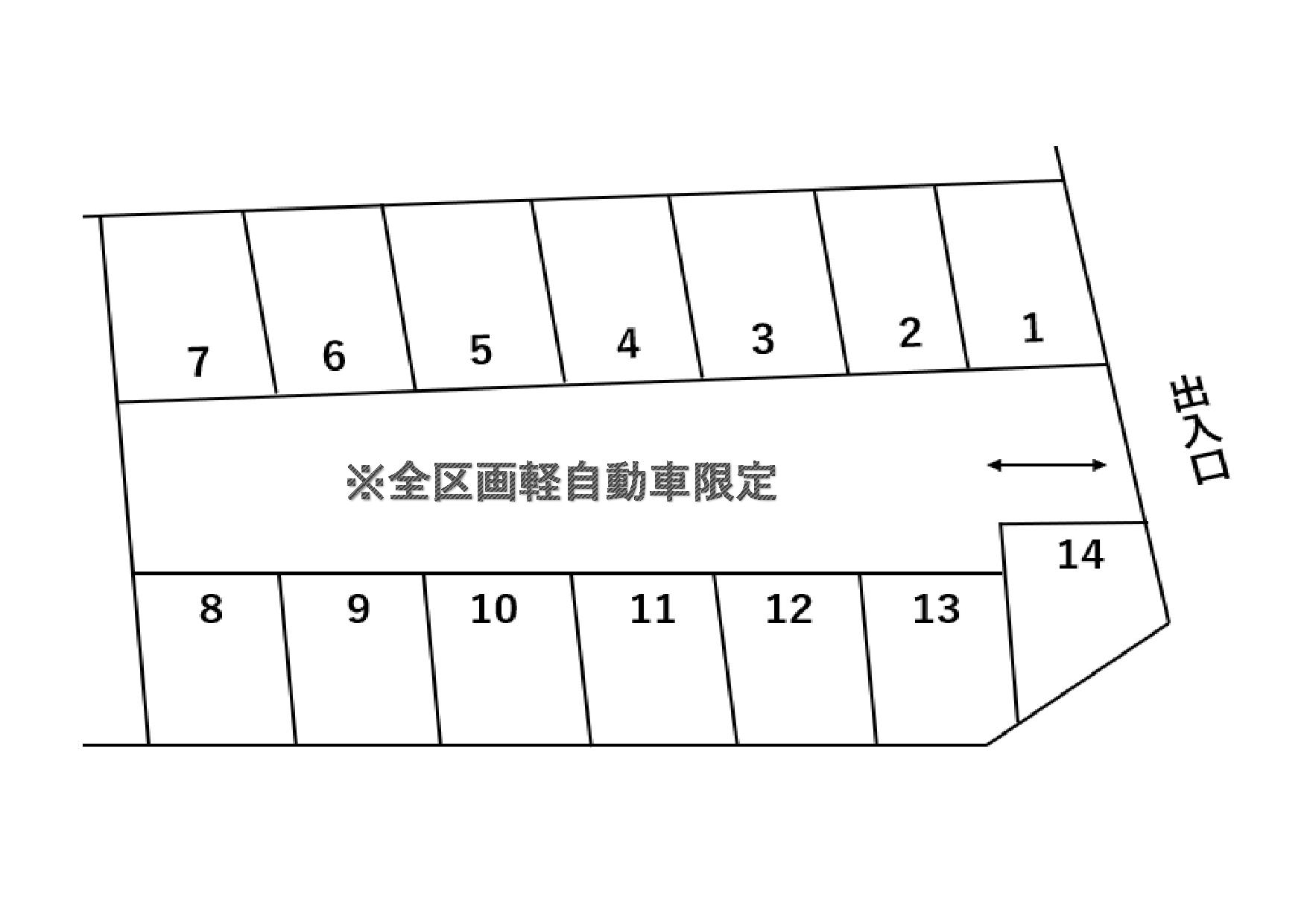 呉パーキングの駐車配置図