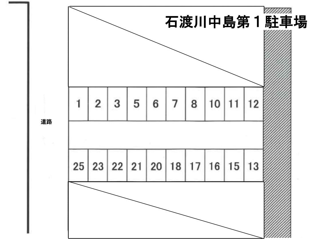 石渡川中島第1駐車場の駐車配置図