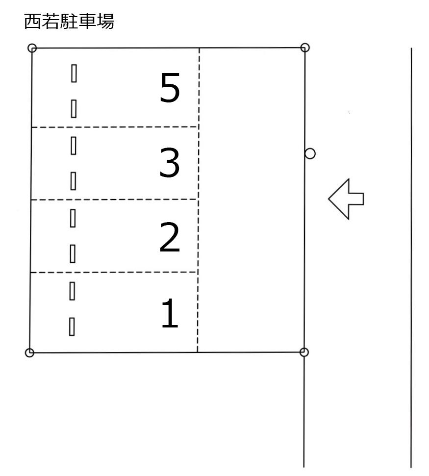 西若駐車場の駐車配置図