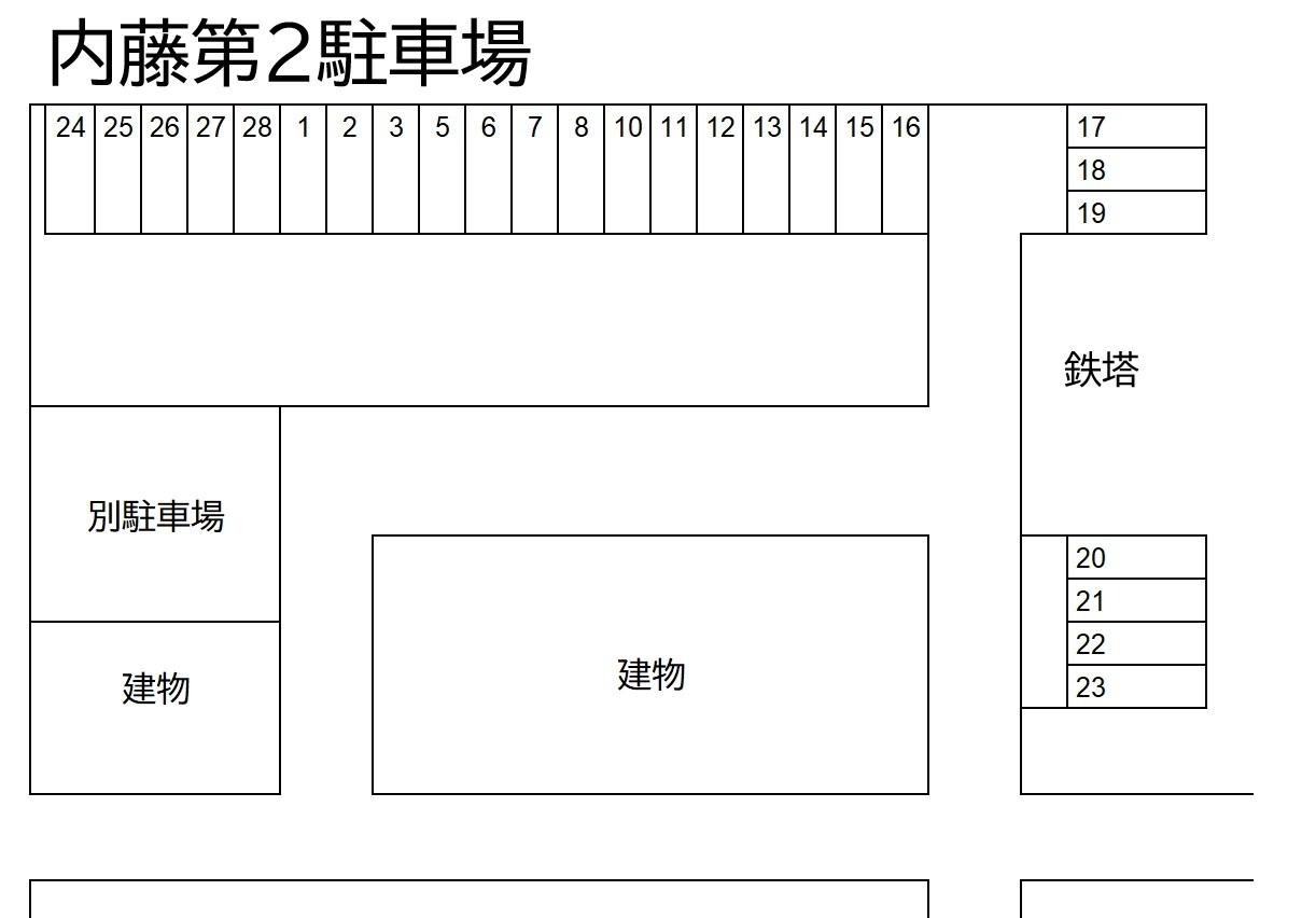 内藤第2駐車場の駐車配置図