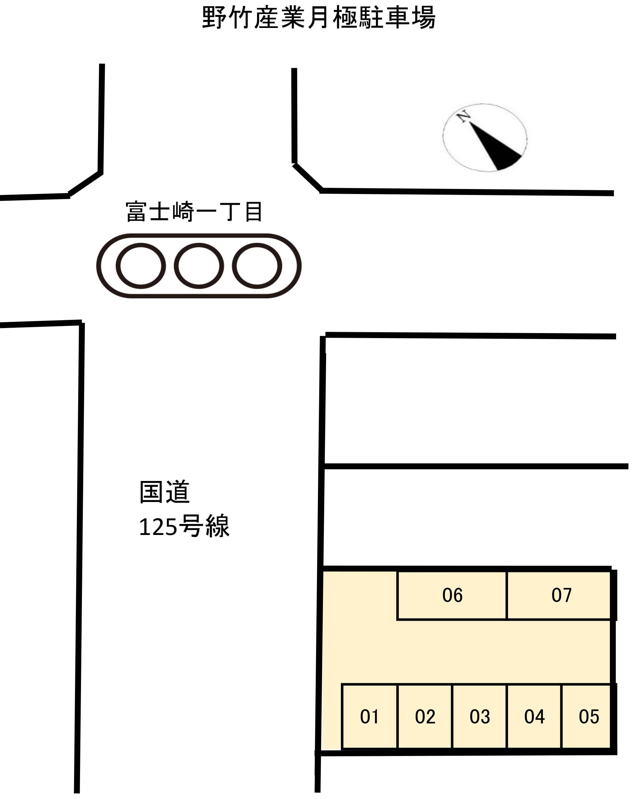 野竹産業月極駐車場の駐車配置図