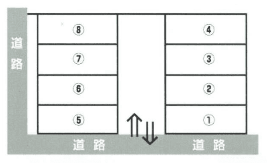 桜川8丁目嶋津駐車場の駐車配置図