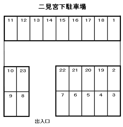 二見宮下駐車場の駐車配置図