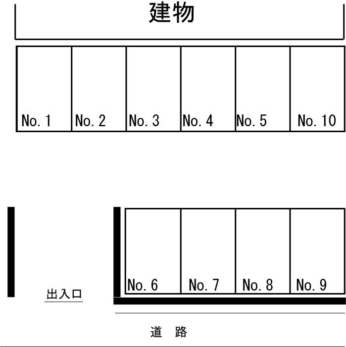 木元紫原駐車場の駐車配置図