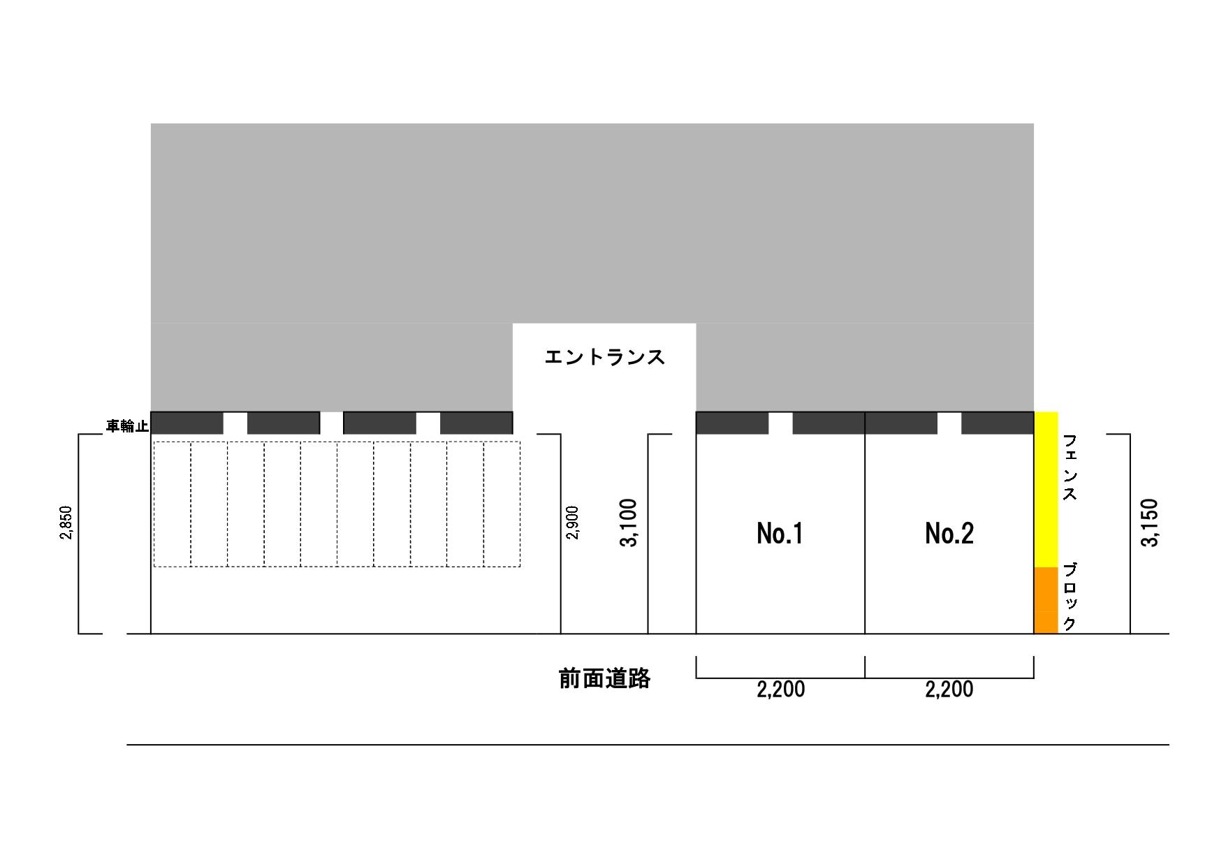 ピロ小倉の駐車配置図