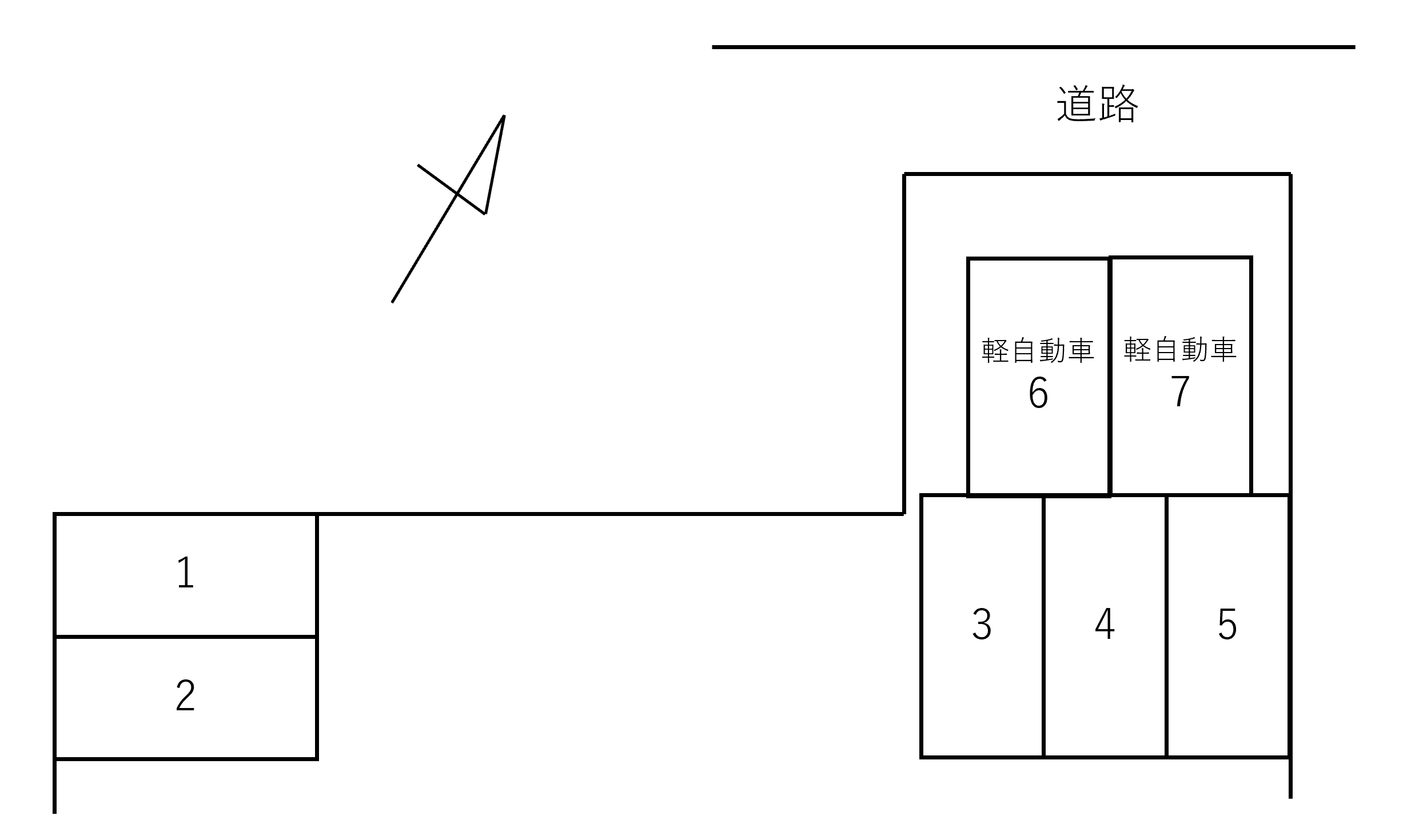 住吉駅前駐車場の駐車配置図