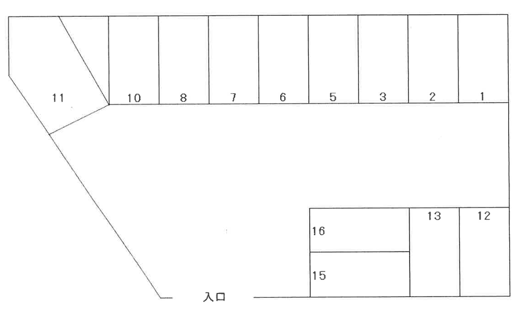 黒田 田中駐車場の駐車配置図