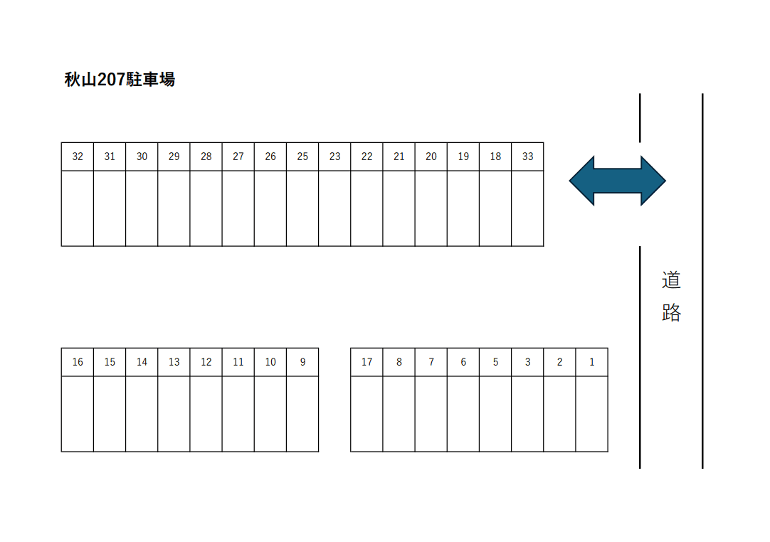 秋山207駐車場の駐車配置図