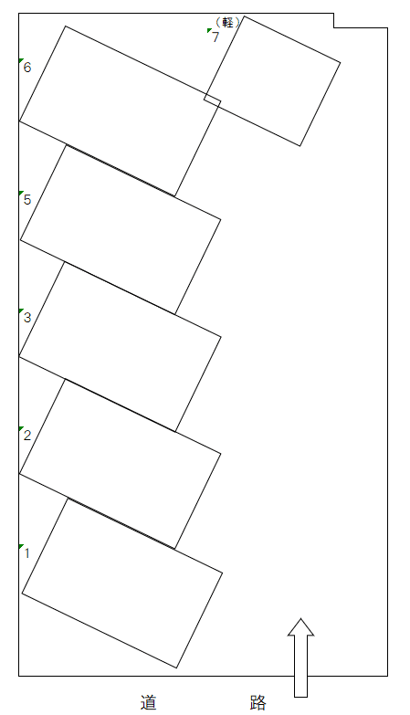 梶ガレージの駐車配置図