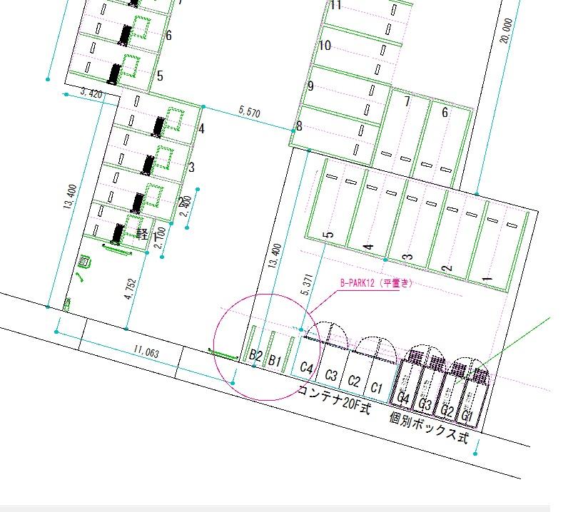B-PARK12新宿町1丁目の駐車配置図
