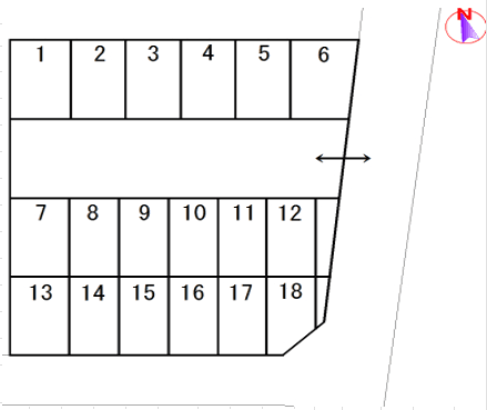 すえひろパーク壱丁目北の駐車配置図