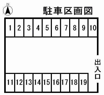 小島駐車場の駐車配置図