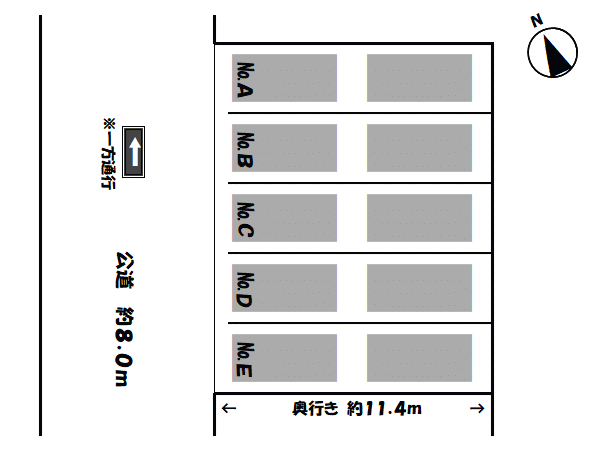 ワイズ・桜 第16(西)駐車場の駐車配置図