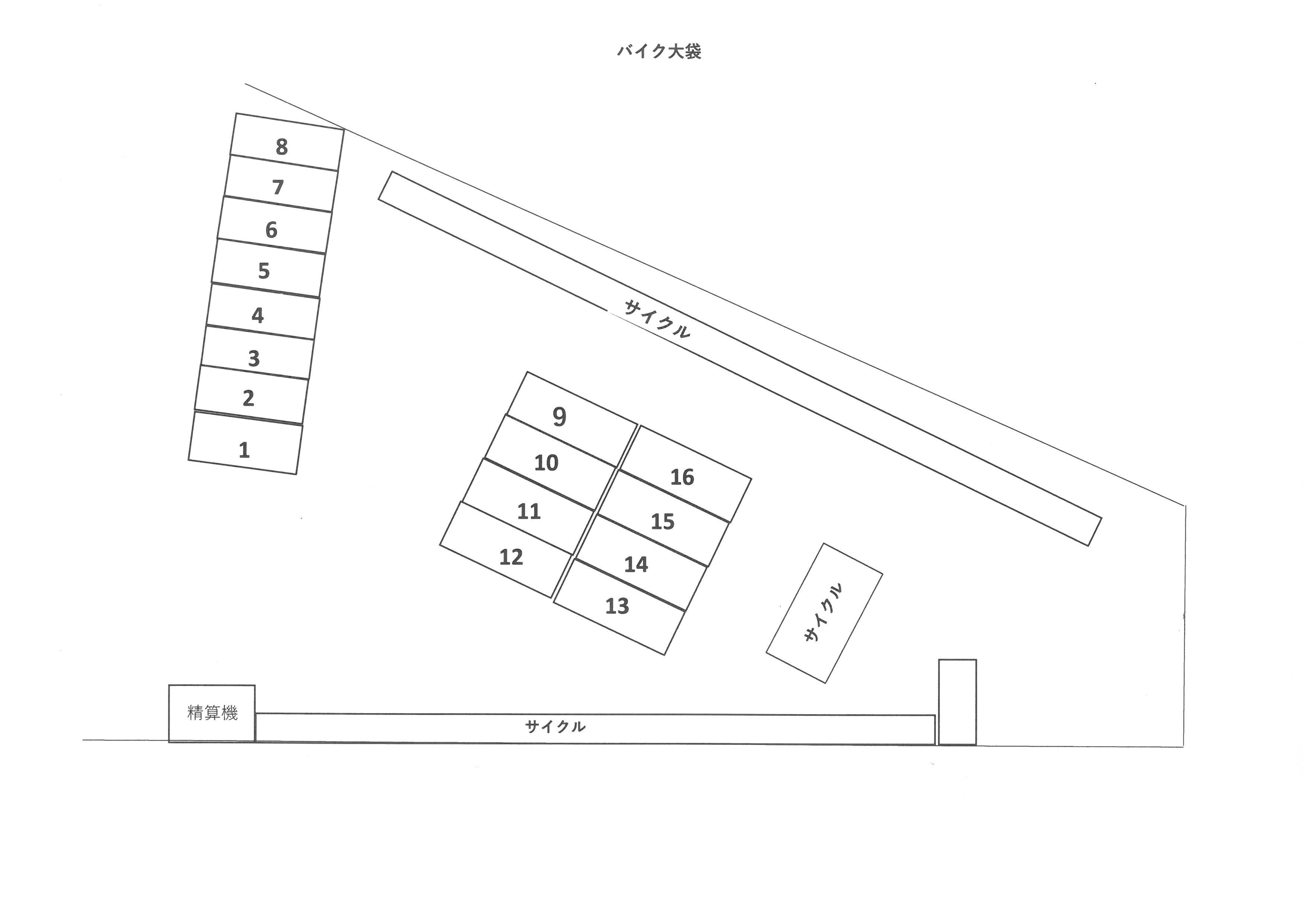 PARKMAX バイク大袋第2の駐車配置図