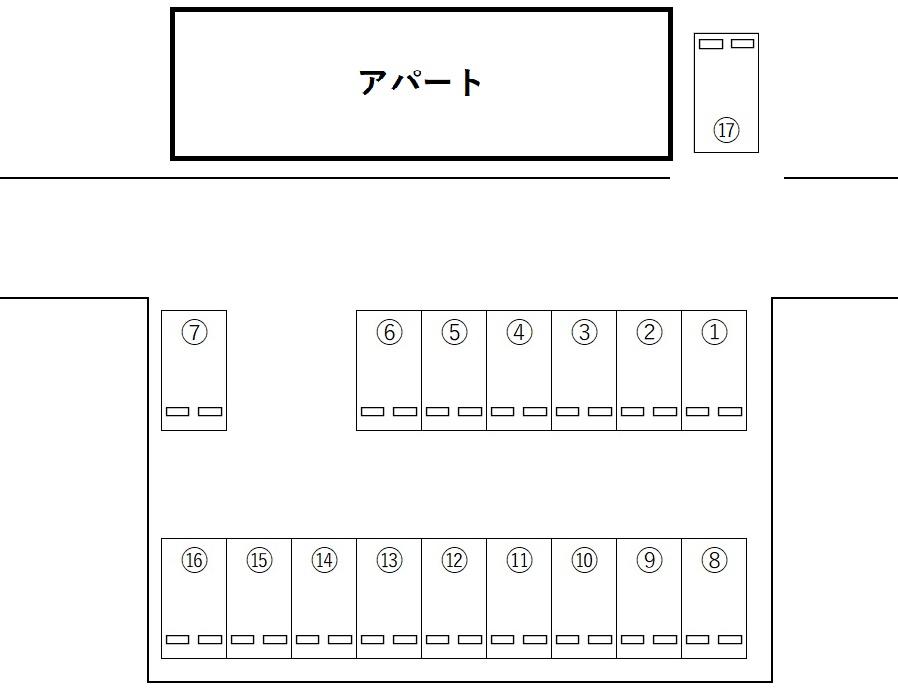 谷矢部第1駐車場の駐車配置図