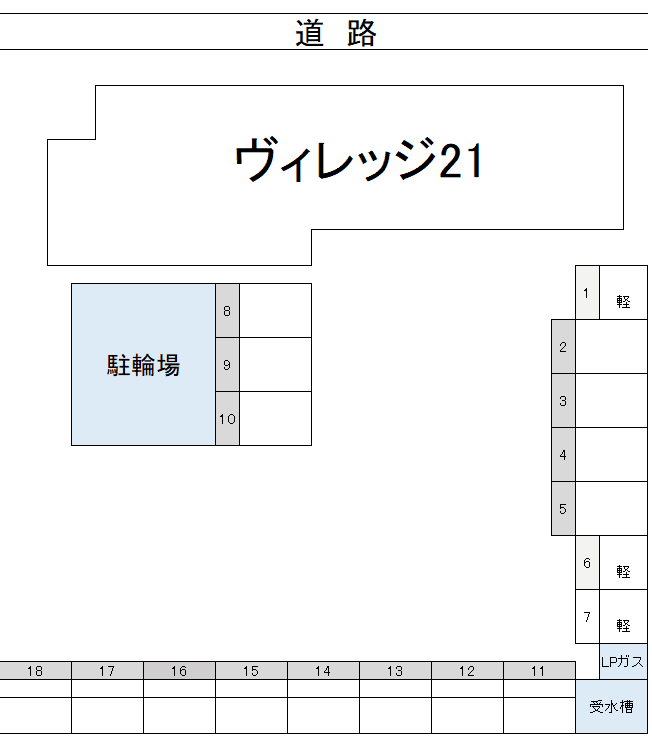 ヴィレッジ21の駐車配置図