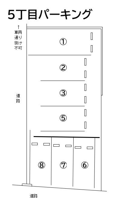 5丁目パーキングの駐車配置図