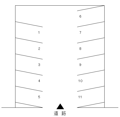 代官町佐藤駐車場の駐車配置図