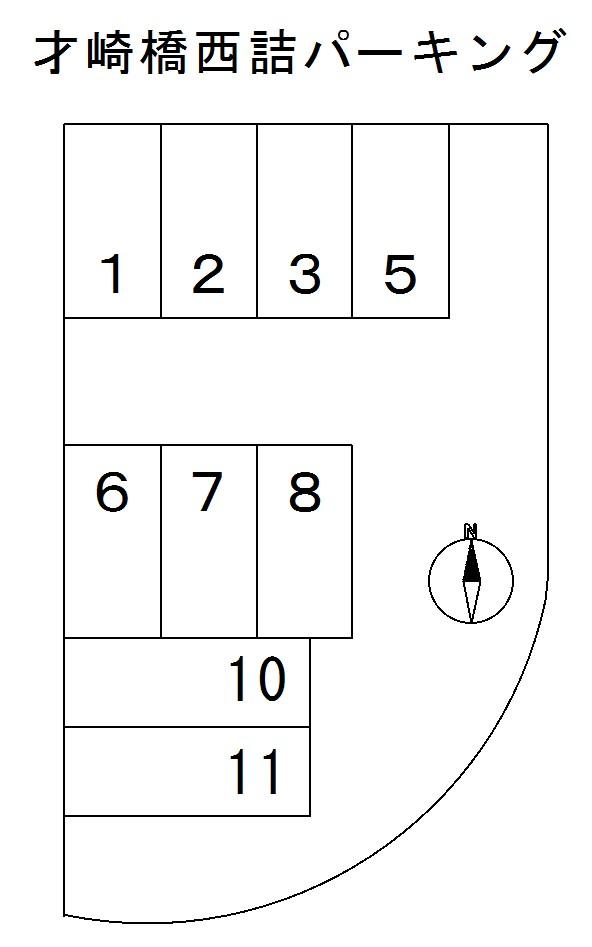 才崎橋西詰パーキングの駐車配置図