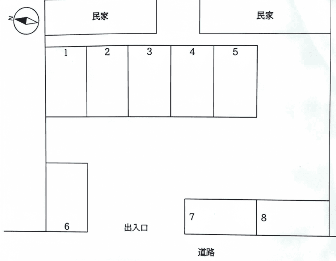 針谷パーキング第二駐車場の駐車配置図