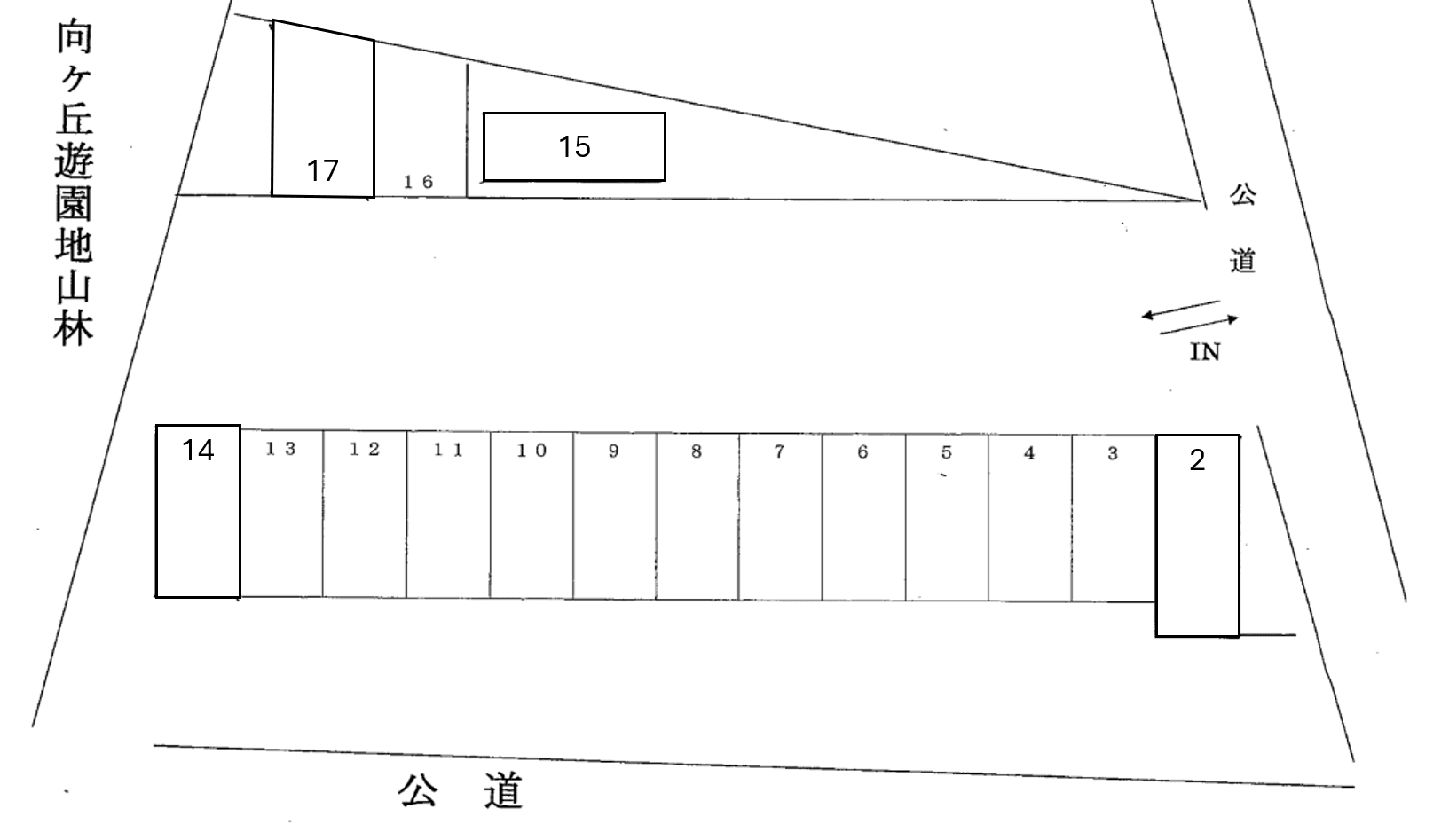 No.212駐車場の駐車配置図