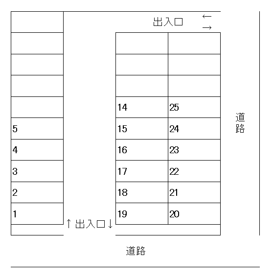 帯山4丁目モータープールⅠの駐車配置図