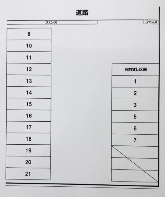大久保駐車場の駐車配置図