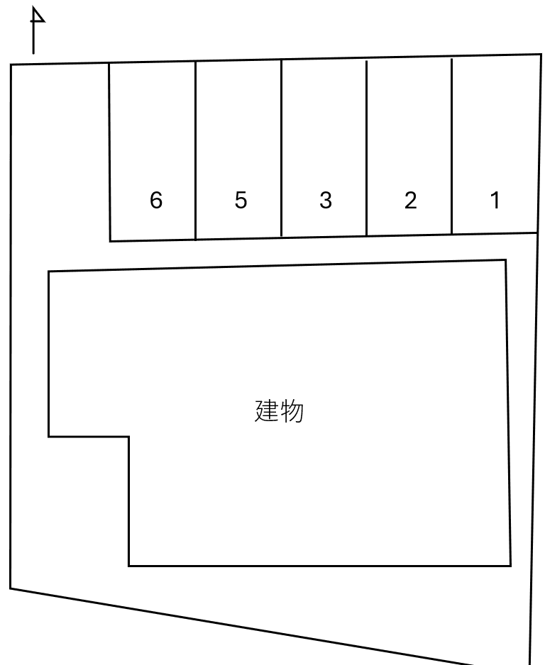 南町5-33駐車場の駐車配置図