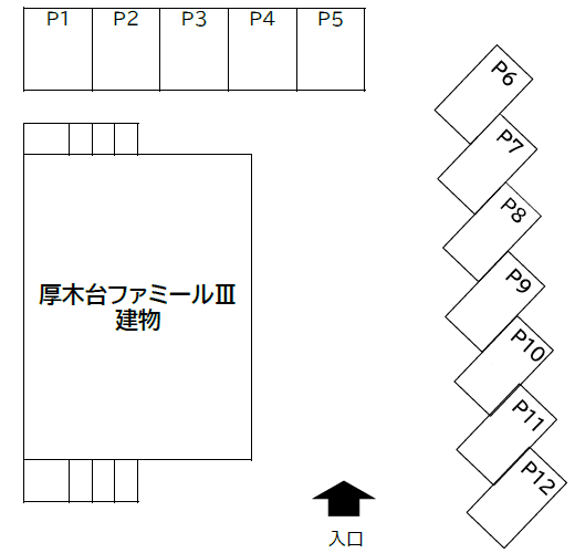 厚木台ファミールⅢの駐車配置図