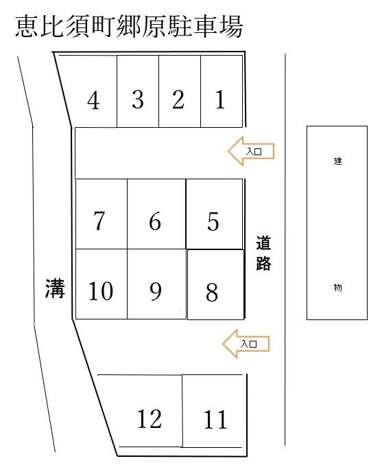 恵比須町郷原駐車場の駐車配置図