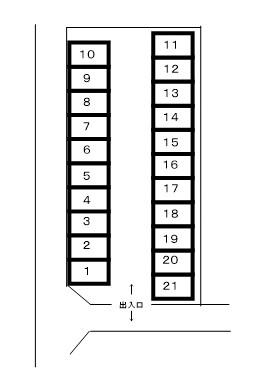はざま北口駐車場の駐車配置図