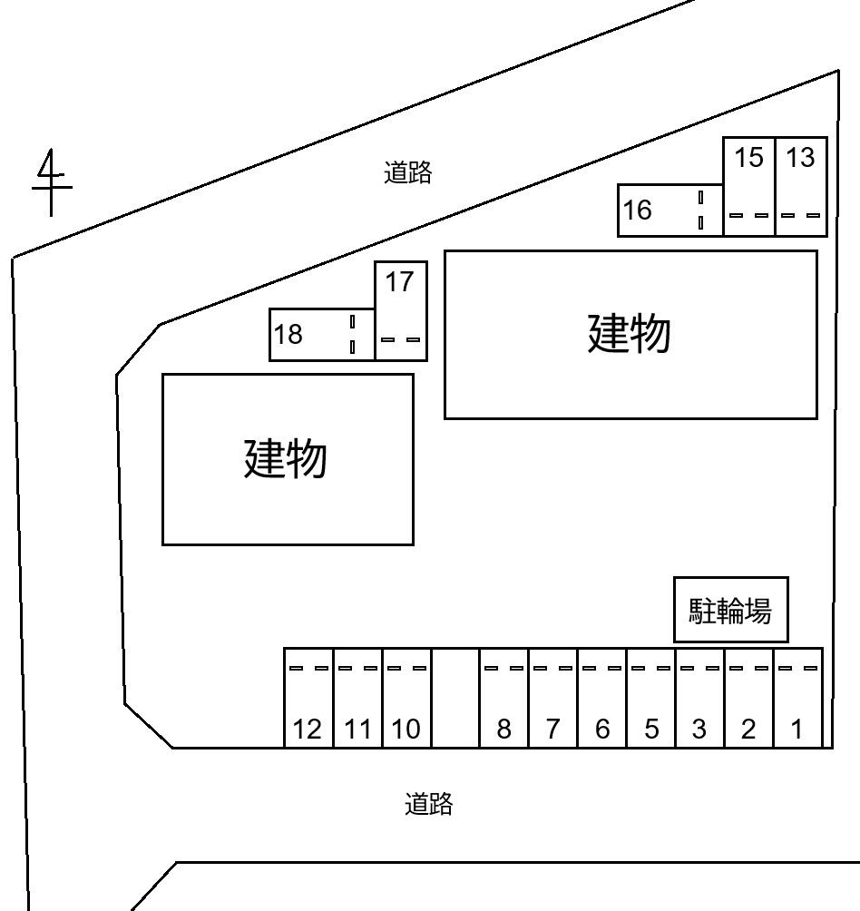 80236Wealthy Ⅱ Aの駐車配置図