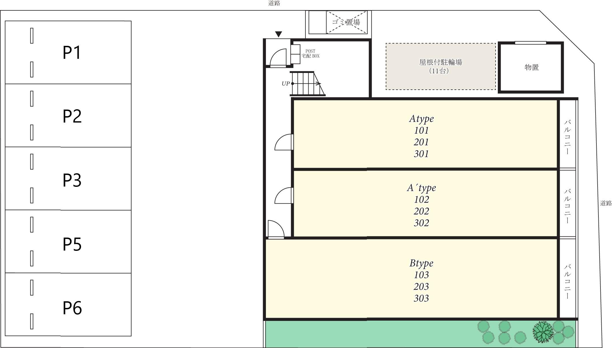 リブリ・ラピスカーサ駐車場の駐車配置図