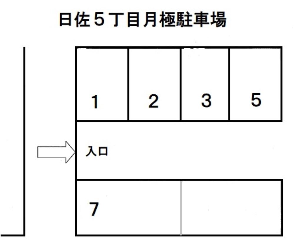 日佐5丁目月極駐車場の駐車配置図