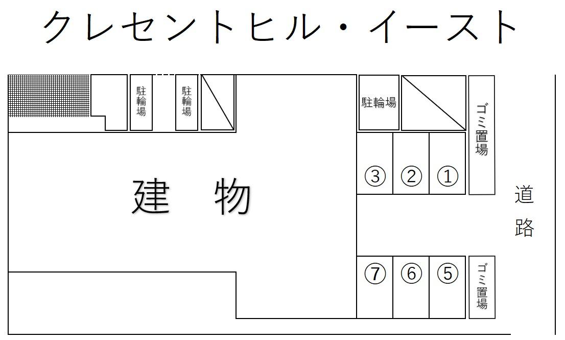 クレセントヒル・イーストの駐車配置図