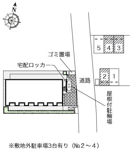 クレストタウンE(52682) 敷地外駐車場の駐車配置図
