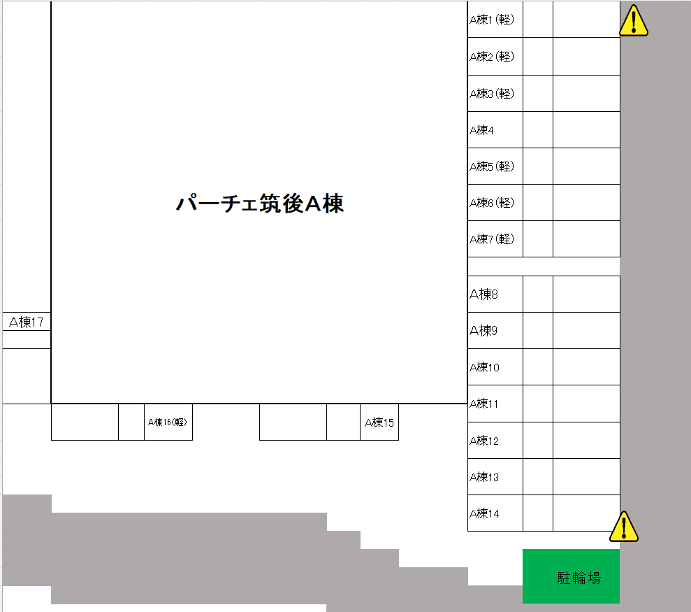 パーチェ・筑後Aの駐車配置図