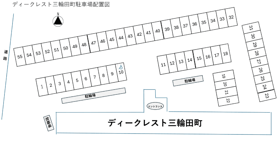 ディークレスト三輪田町(駐車場)の駐車配置図