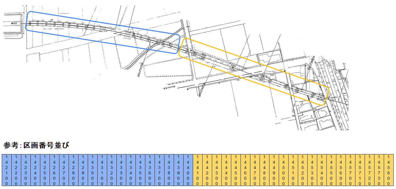 高架下11(1421-1458)の駐車配置図