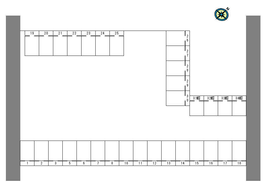 酒見パーキングの駐車配置図
