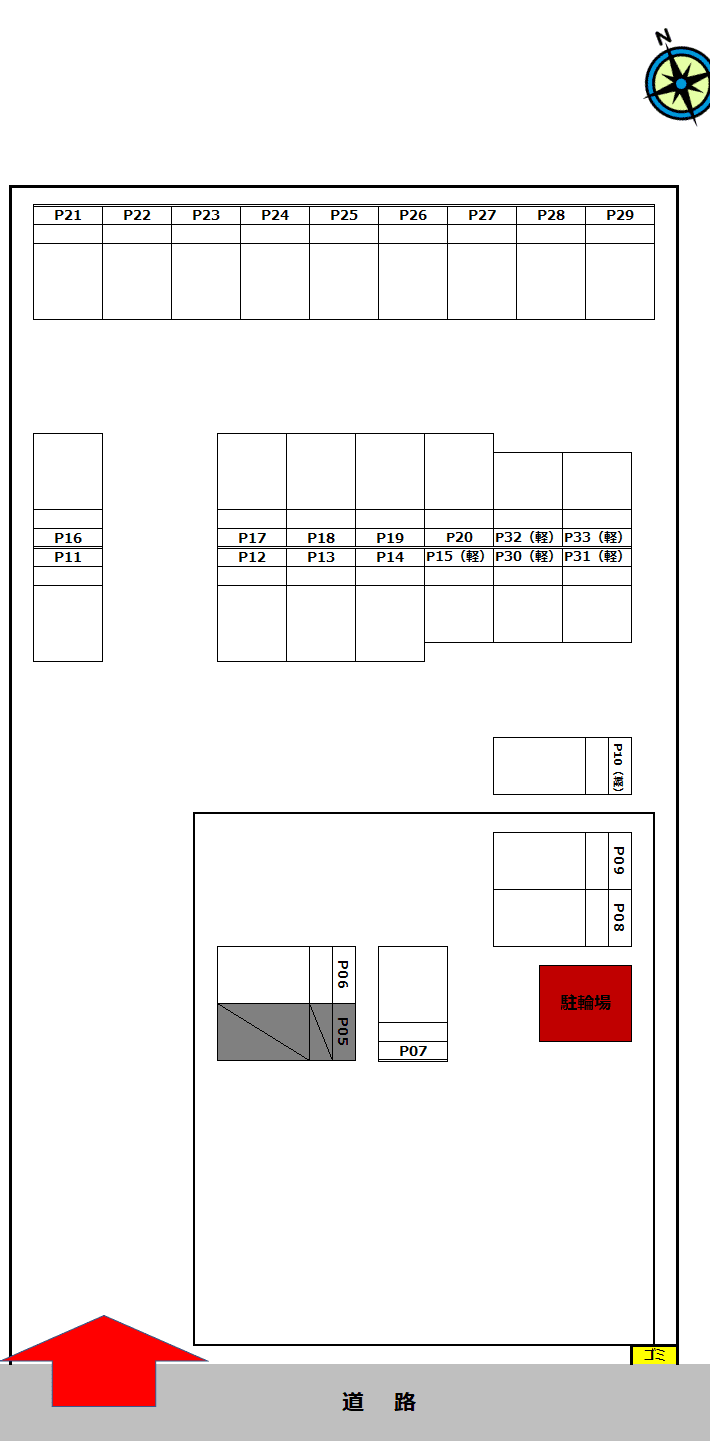 Active Umemitsuの駐車配置図