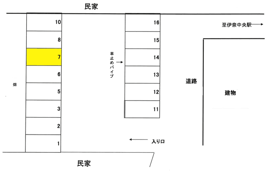 関根パーキングの駐車配置図