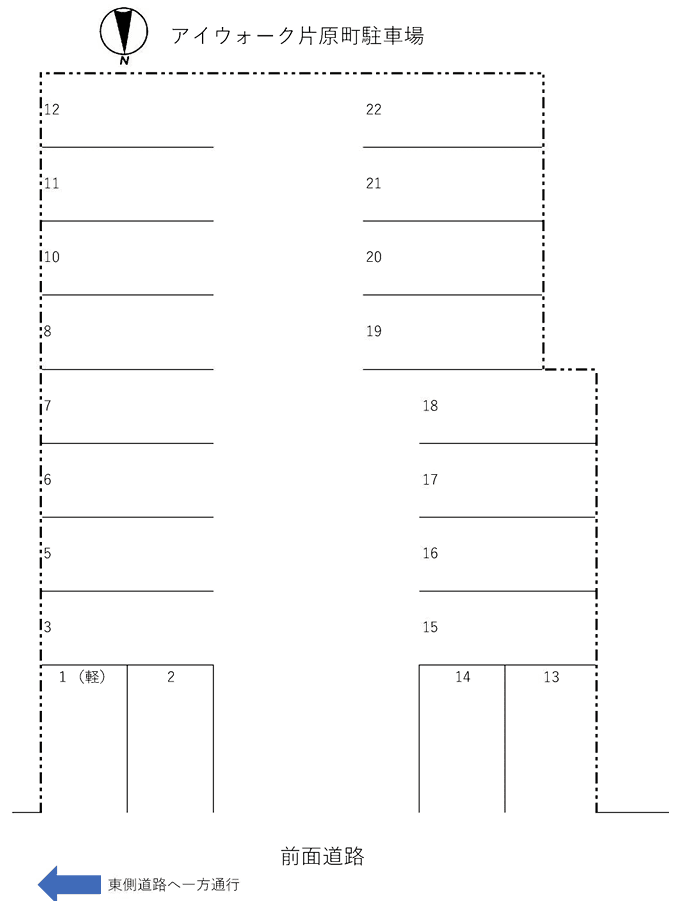 アイウォーク片原駐車場の駐車配置図