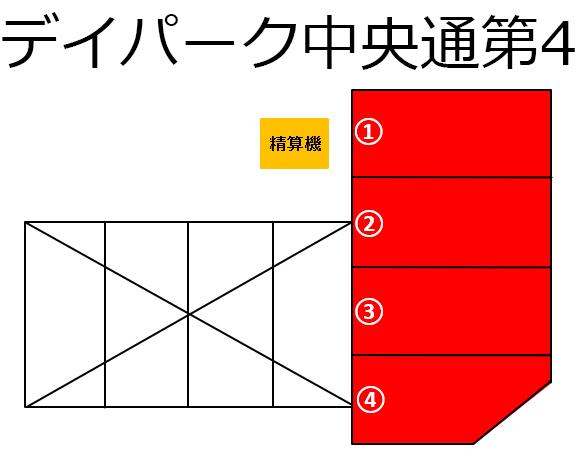 デイパーク中央通第4の駐車配置図