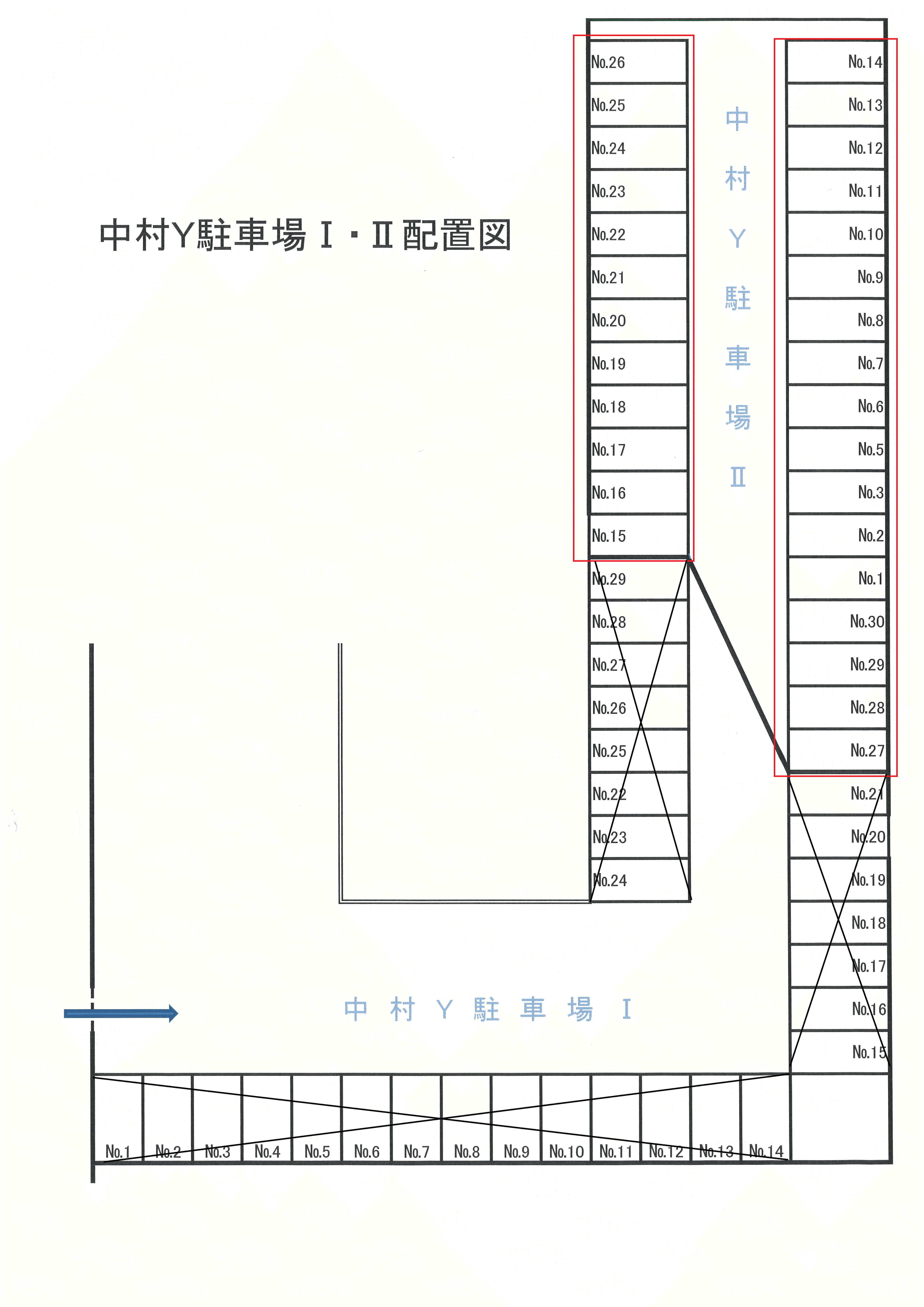 中村Y駐車場Ⅱ(017)の駐車配置図
