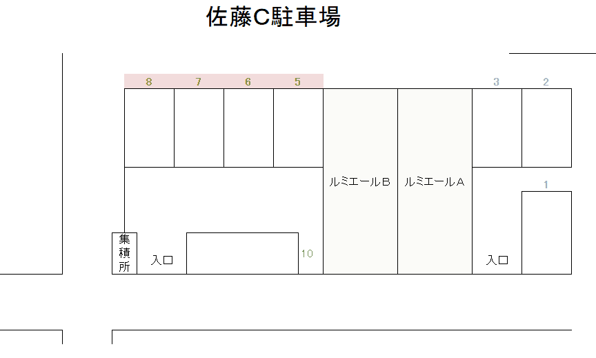 佐藤C駐車場の駐車配置図